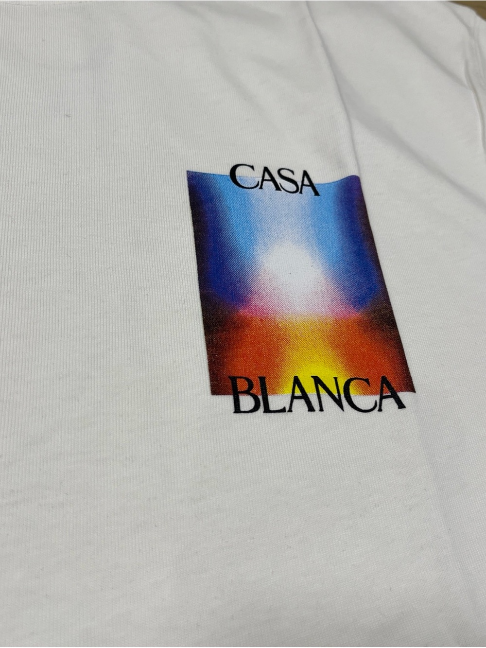 Casablanca Paris Mens Graphic T-Shirt XXL White Aura Gradient Logo - Picture 3 of 7